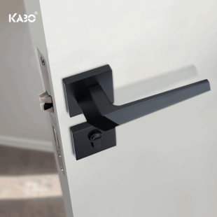 德国KABO门锁室内卧室北欧黑色分体卫生间简约房门锁静音实木门锁