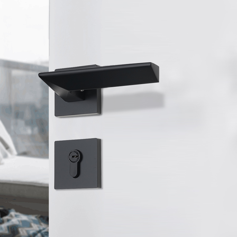 KABO黑色德国房门锁现代方形