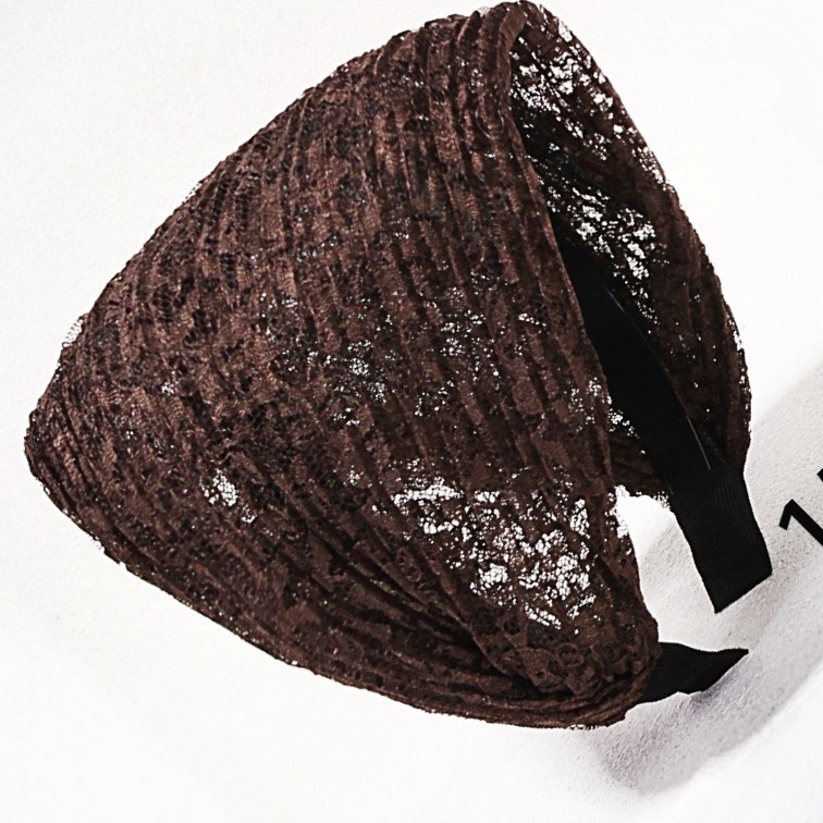 蕾丝宽边发箍女遮白发神器夏季透气束发头箍简约带齿防滑发卡头