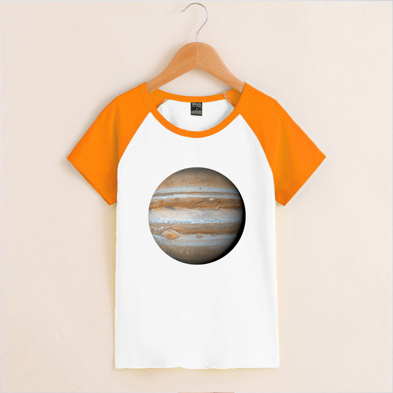 男童t恤短袖纯棉太空宇宙童装夏季宝宝太阳系大红斑行星木星衣服