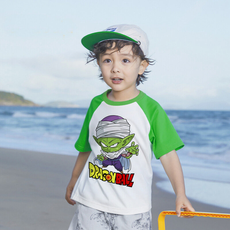比克大魔王男童短袖童装夏季外贸卡通半袖七龙珠学生T恤衣服夏装