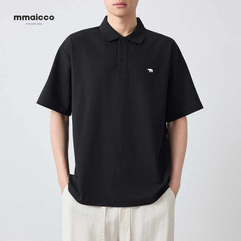 男士polo衫短袖T恤翻领高级感商务休闲宽松刺绣印花夏季保罗男装