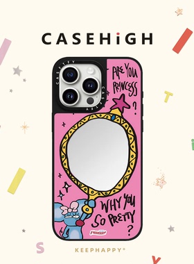 CASF联名TIPSEVEN的奇幻之旅涂鸦牙妹适用苹果16promax手机壳iphone17pro镜面MagSafe磁吸15/14/13可爱