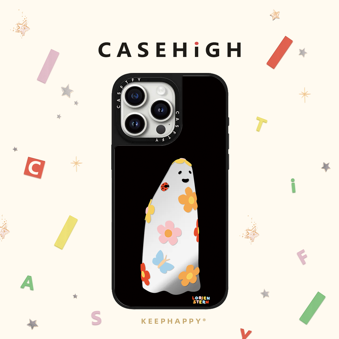 CASE联名沈月同款幽灵适用iphone16手机壳苹果17pro保护套15promax镜面MagSafe磁吸C家13个性plus新款14女