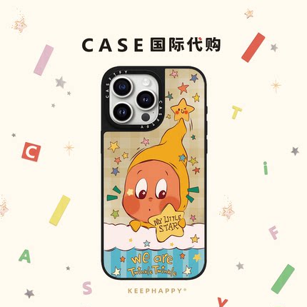 大脸星星人适用iphone17手机壳16promax苹果15pro磁吸MagSafe镜面14plus保护套13卡通12可爱Air日韩ins