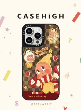 联名发光星星人格子适用iphone16手机壳17promax苹果15pro镜面MagSafe磁吸14plus卡通13/12/air