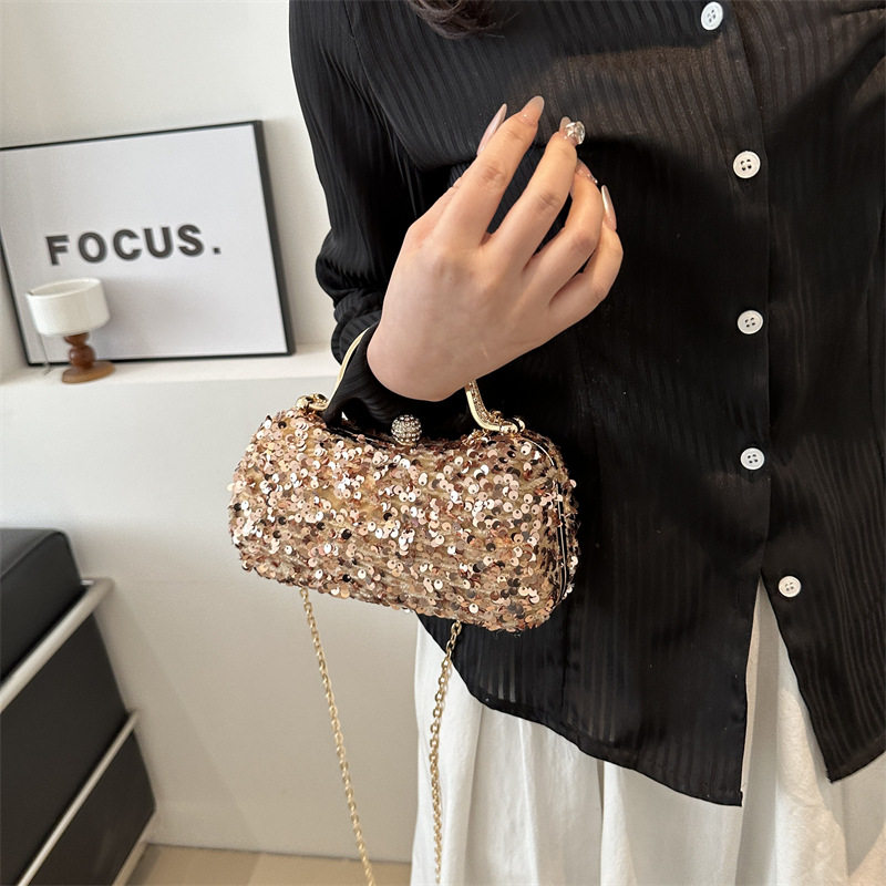 外贸亮片晚宴包女2024新款级感时尚手提包轻奢链条肩斜挎包包,箱包皮具/热销女包/男包,手拿包,淘宝优惠券,粉丝福利购,淘宝优惠卷