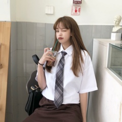 Real necktie another spring and summer Korean shirt women's loose medium length top fashion