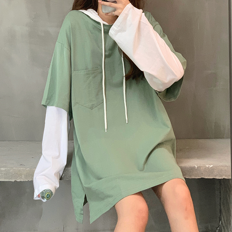 Two mid length hooded women's wear