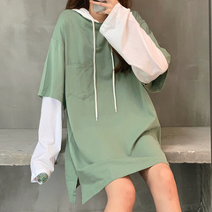 Two mid length hooded women's wear