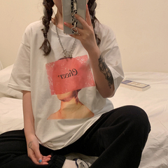 Niche design round neck thin short sleeve T-shirt