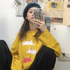 Real shot super hot color loose Korean versatile long sleeve female student