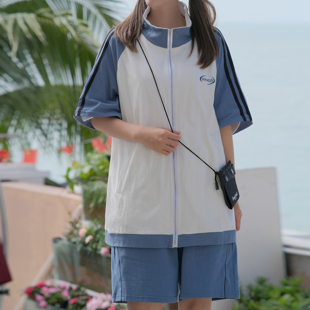 實拍休閒運動套裝學生情侶裝短袖短褲兩件套