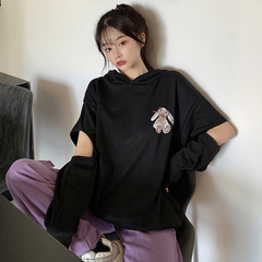 Real shooting of students' funny cartoon rabbit loose hood