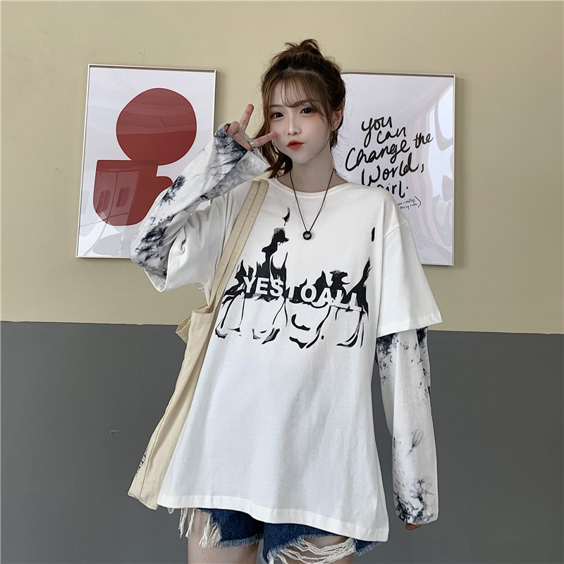 Two fake long sleeve t-shirts for women in autumn and winter