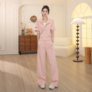 韩系chic高级感套装女秋季时尚洋气减龄休闲运动卫衣阔腿裤两件套