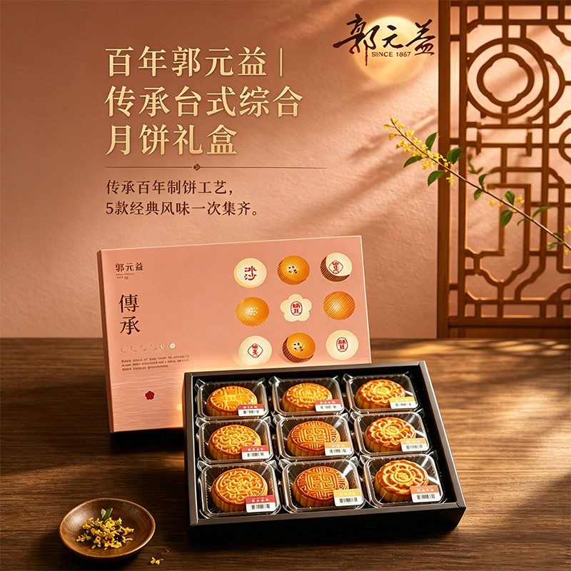 郭元益 2026中秋限定 经典台式月餅-綜合(口味仅发港澳台)
