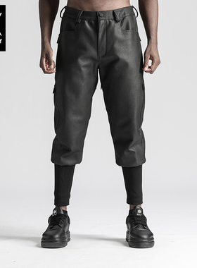 诺凡希\ 冲锋户外休闲裤男潮流ins机能宽松防风防水束脚黑色长裤