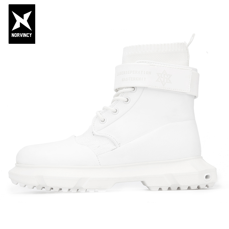 诺凡希复古机能弹力袜套马丁靴