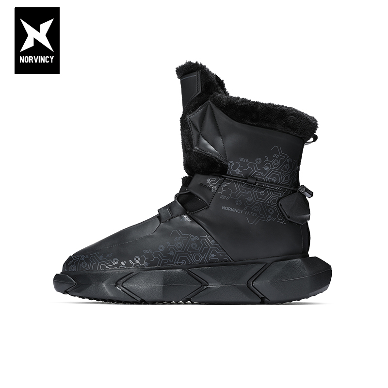 诺凡希高帮雪地靴加厚保暖棉鞋
