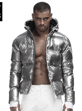 诺凡希 亮面棉衣男冬季短款棉服外套潮流复古棉袄ins保暖面包服