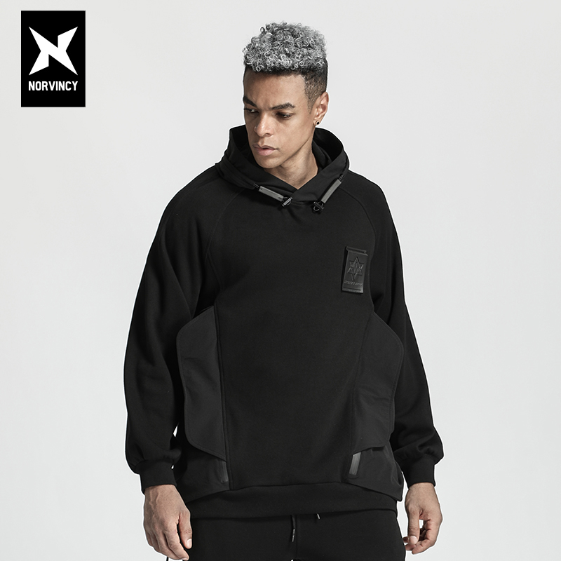 诺凡希情侣款男女运动连帽套头衫