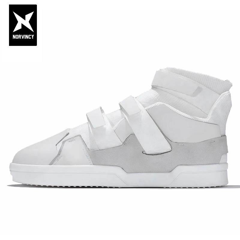 诺凡希休闲板鞋男高帮纯色