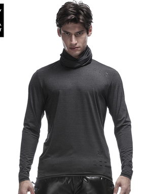 诺凡希 黑色修身户外春季打底长袖 ins超火欧洲街头高领时尚上衣