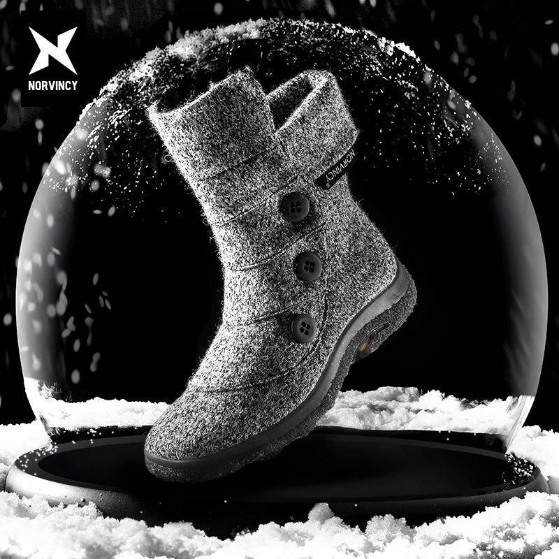 诺凡希雪地靴防滑韩版潮流棉鞋