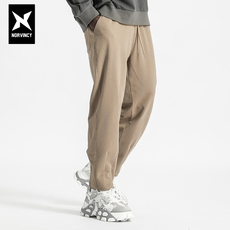 诺凡希/春秋纯色直筒运动长裤微弹休闲裤微弹透气潮男女显瘦卫裤