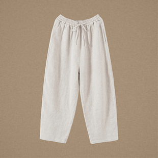 纯色百搭大码 亚麻休闲裤 设计师品牌原创春秋款 加厚哈伦裤 以之