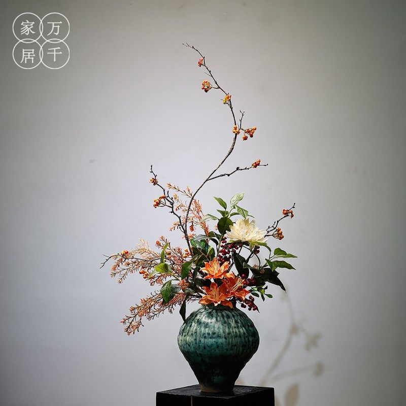 现代中式陶瓷花瓶高级禅意宋式家居客厅玄关民宿酒馆饭店插花装饰,家居饰品,花瓶,淘宝优惠券,粉丝福利购,淘宝优惠卷