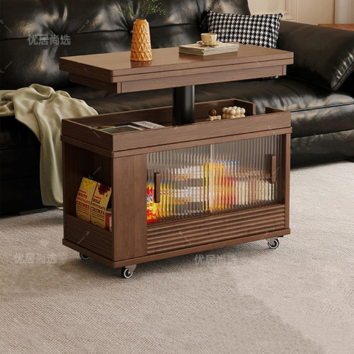 实木茶几折叠升降可移动沙发边柜客厅家用2026新款推车沙发边几