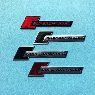 适用于奥迪车贴 机械增压车标supercharged金属铭牌装饰贴 铝贴标