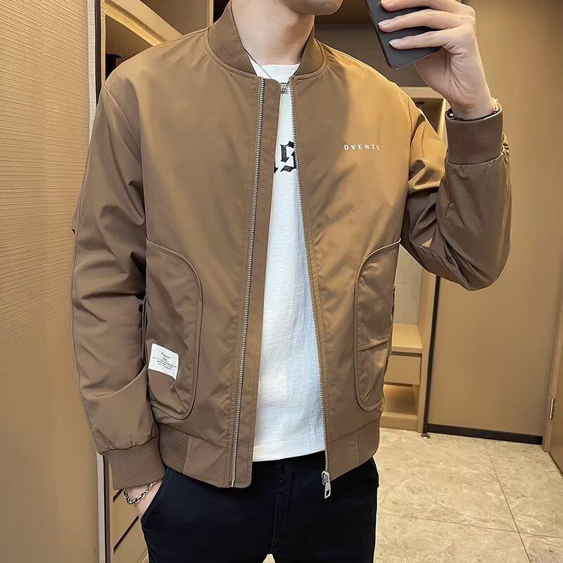 韩版休闲棒球领夹克男士春秋季简约运动外穿褂子潮流百搭薄款外套