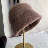 2023年冬季 羊驼毛毛线针织款 帽子休闲百搭保暖堆堆帽女防风护耳帽