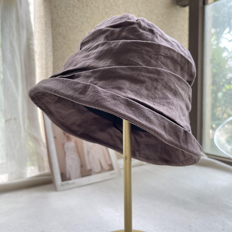 设计款褶皱渔夫帽女春夏