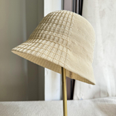 2025年新款 米色日本和纸渔夫帽子女春夏防紫外线水桶帽百搭遮阳帽