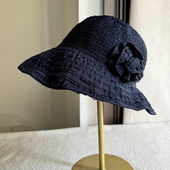 蓝色春夏轻薄妈妈款 渔夫帽子女透气可造型防紫外线出游可折叠盆帽