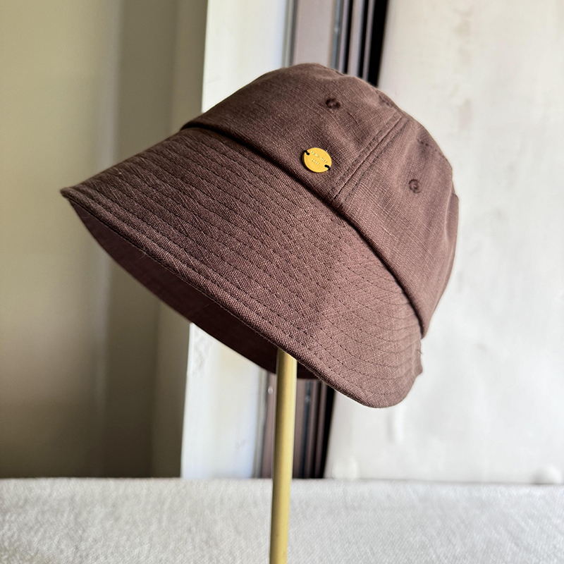 2025进口亚麻大头围复古水桶帽子女春夏天防晒遮阳日常百搭渔夫帽