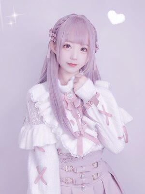 【桃雾】银河与你日系量产型仿貂绒春季新款针织蕾丝毛衣