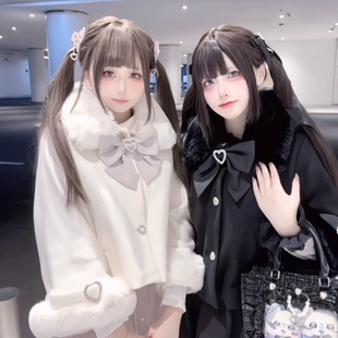 【雪心溶解】现货银河与你量产型毛毛蕾蕾外套短款加绒大衣