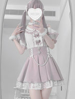 【 Love Contract 】 Japanese-style Lacey Clothing mass-produced subculture original heart-shaped choker short-sleeved pearl skirt thumbnail 7