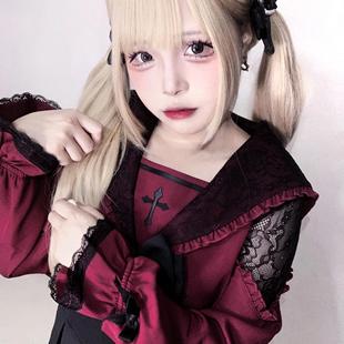 收腰下裙 银河与你日系蕾服量产型亚文化十字架短袖 十字祷告