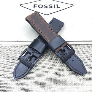 FOSSIL/化石原装真皮22MM表带啡色厚款适合FS4656FS5586手表配件