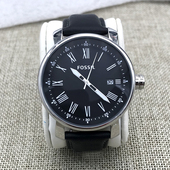 FOSSIL手经典 包邮 黑简约日历男士 手表化石商务休闲石英表男表