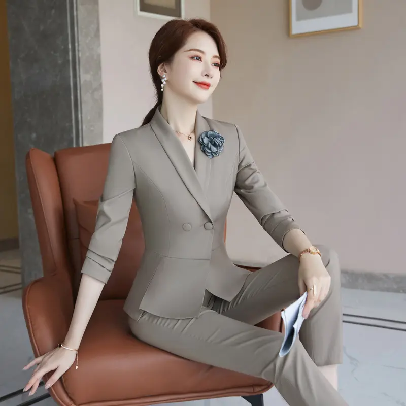 2025美容院工作服女士正装套装酒店经理职业装气质女神范长袖