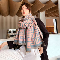 A new Korean double-sided checkered air-conditioned shawl for women in autumn and winter, versatile, warm and thick scarf cape thumbnail 6