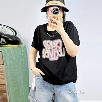 大码女装夏季短袖印花T恤