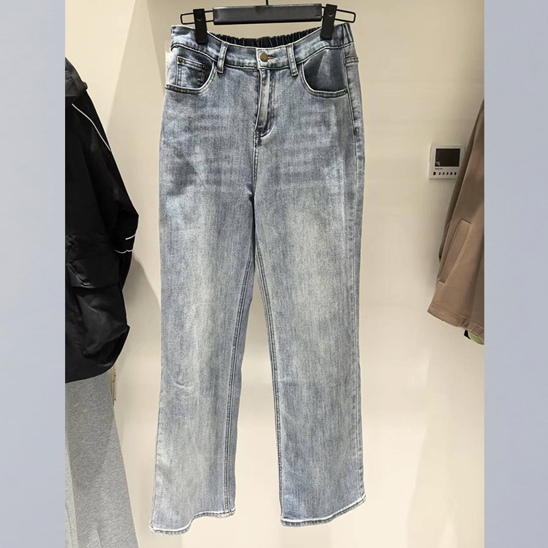 金影奇春季直筒阔腿裤牛仔裤